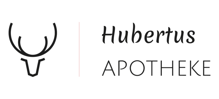 Logo der Hubertus Apotheke mit stilisiertem Hirschkopf und Schriftzug