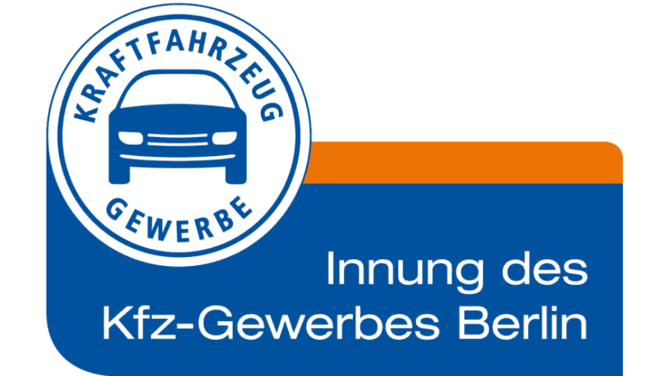 Logo der Innung des Kfz-Gewerbes Berlin mit Fahrzeug-Symbol und blauem Schriftzug