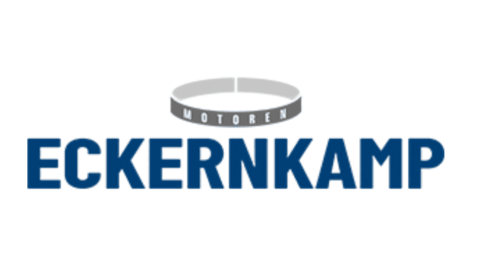 Logo von Motoren Eckernkamp mit blauem Schriftzug und Motoring-Symbol